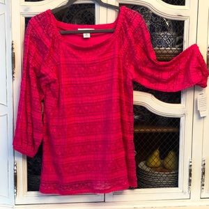 NWT pink soft lacy shirt